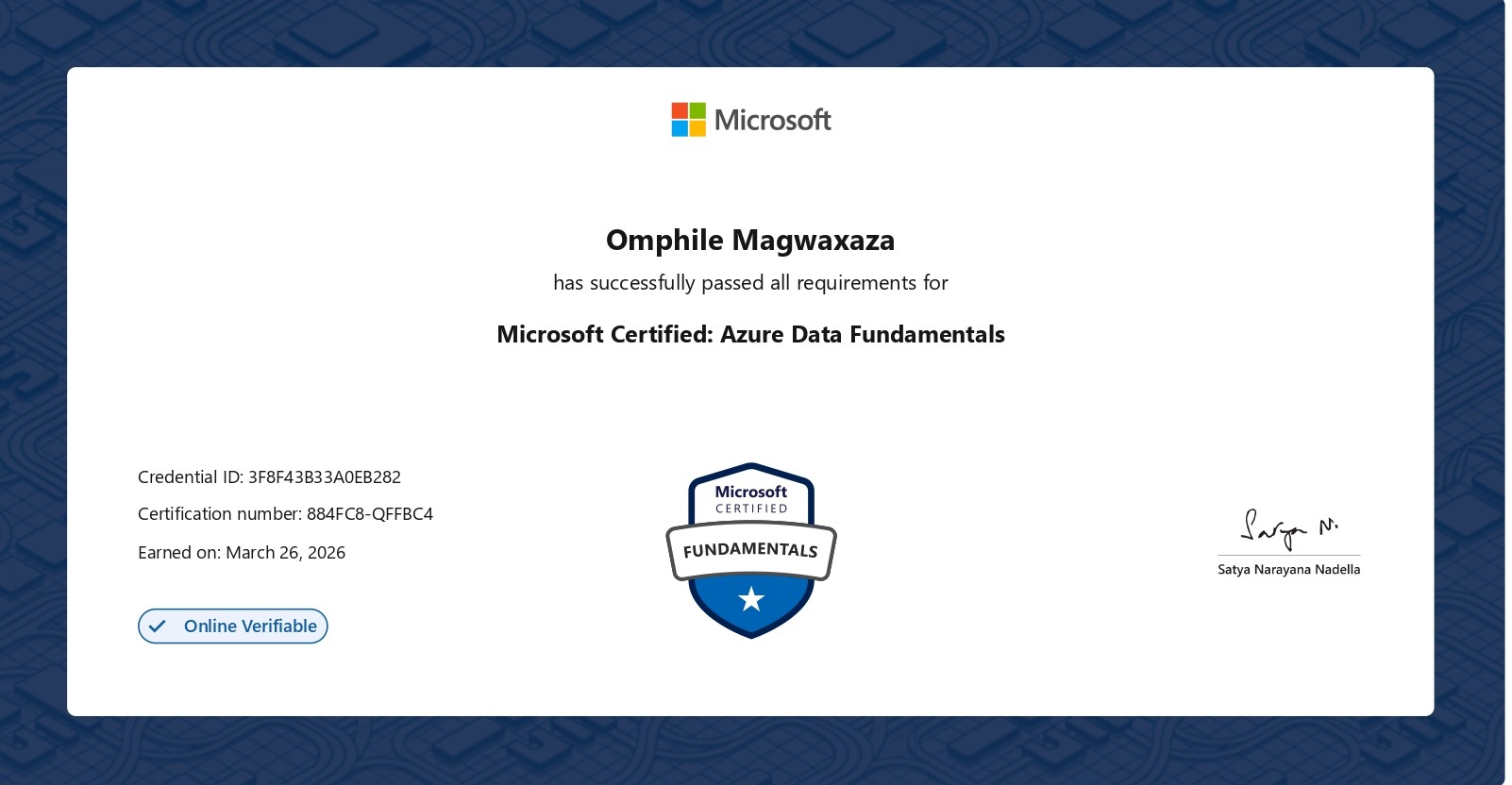 Excel Certificate